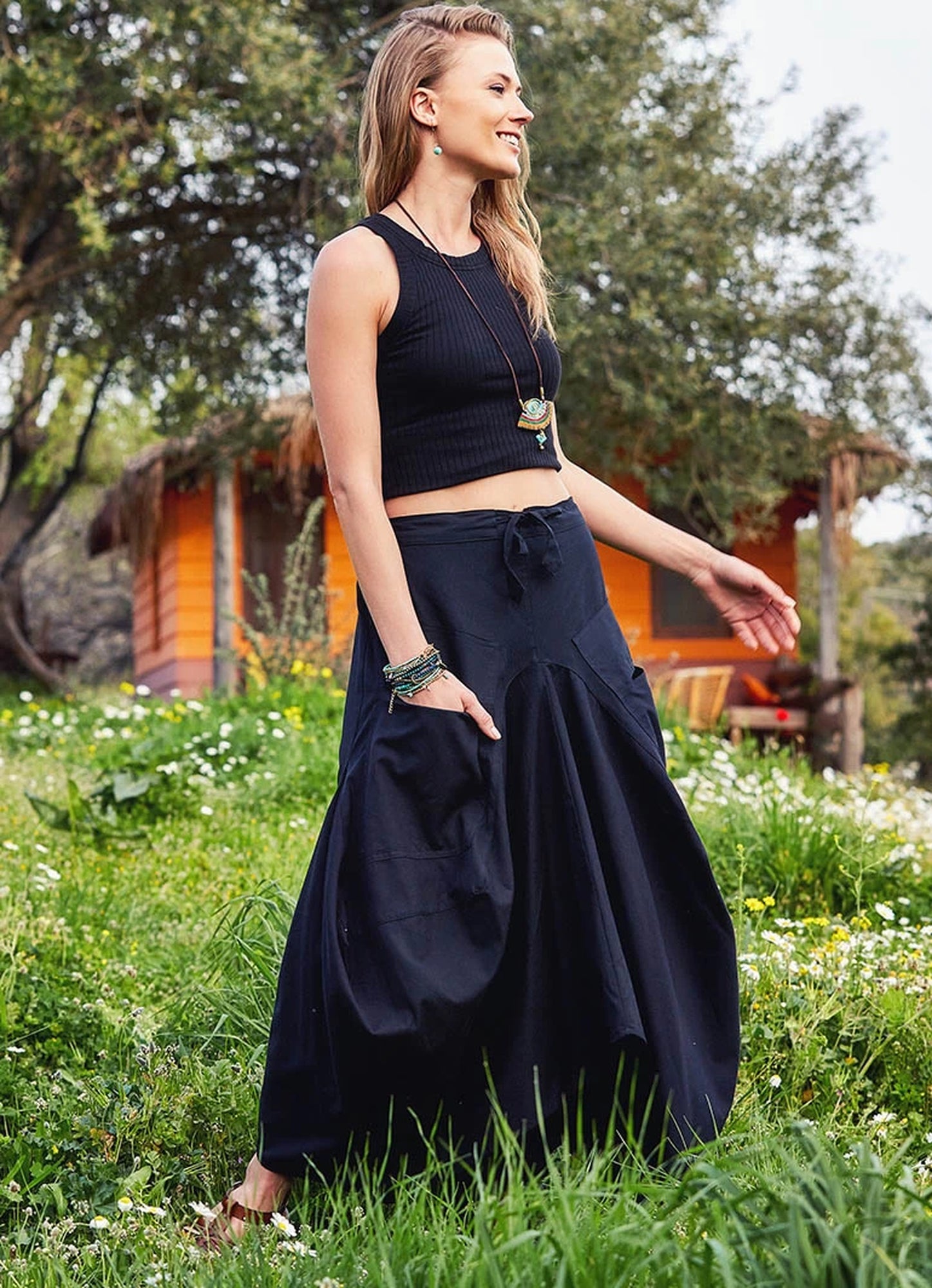 Boho skirts 2025 with pockets